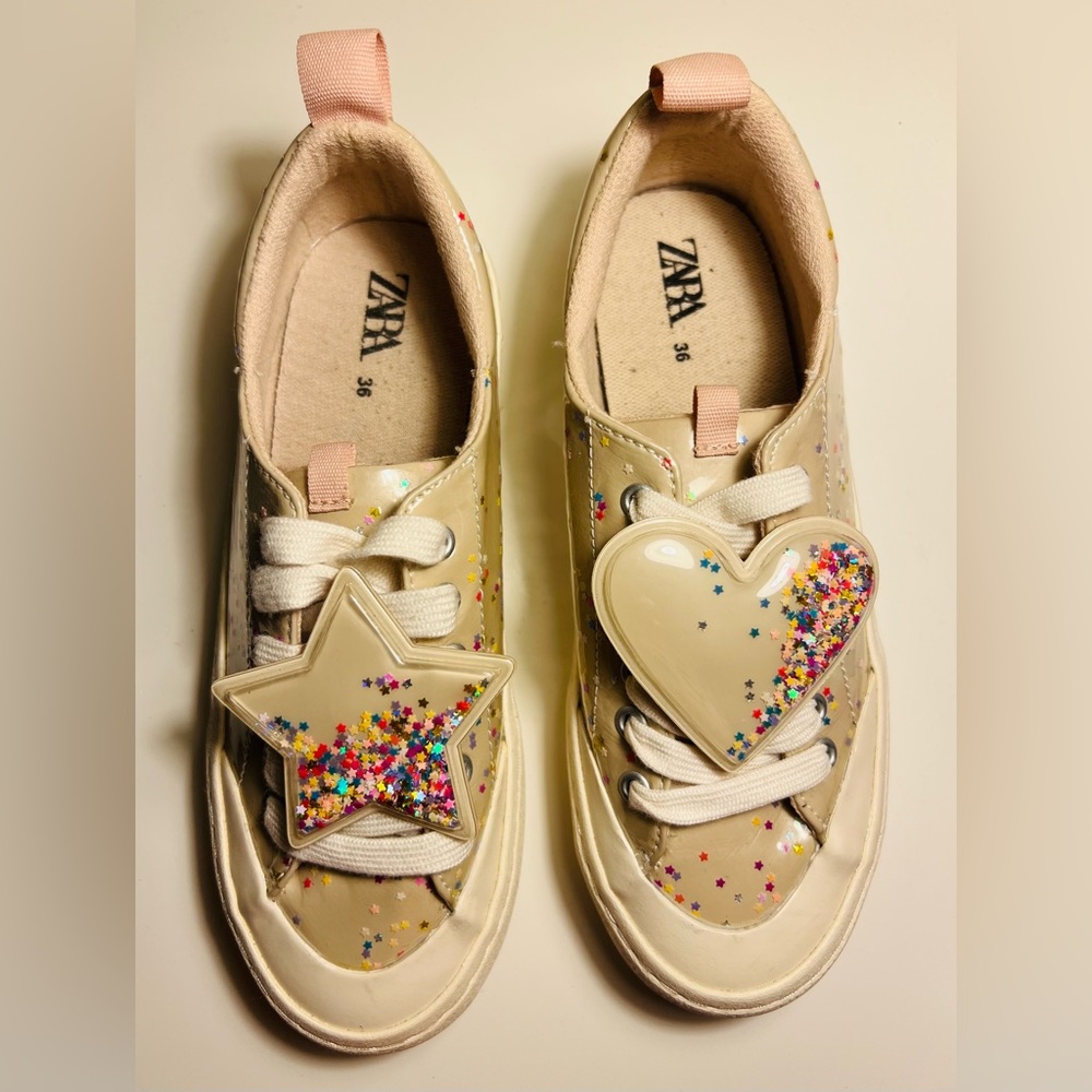 ZARA VINYL STAR AND HEARTS SHOES